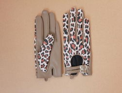 女款4659 扬州市亚飞皮革制品供应女士表带豹纹款高档羊皮手套